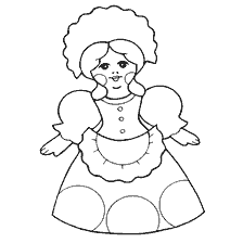 página para colorear: Colorear juguete Dymkovo - Chica en estilo popular
