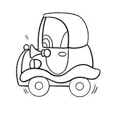 página para colorear: Colorear juguetes de un coche con un maletero