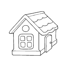 página para colorear: Dibujo una casa de juguete para colorear