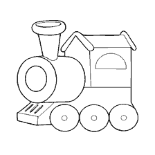 página para colorear: Dibujo de una locomotora de juguete para colorear