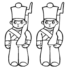 página para colorear: Dibujo soldados juguetes para colorear