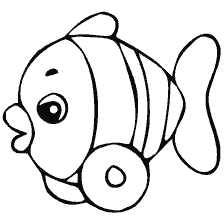 página para colorear: Contorno para colorear de pescado de juguete