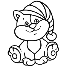 página para colorear: Colorear imagen de un gatito en un sombrero