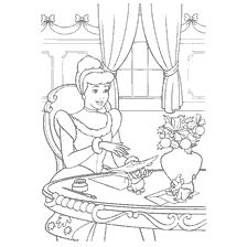 pagina da colorare: Cinderella colorante che prepara per il nuovo anno