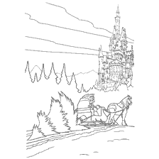 pagina da colorare: La Bestia porta l'albero al Castello