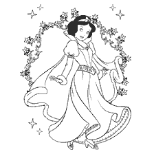 pagina da colorare: Coloring Principessa Biancaneve preparazione per il nuovo anno