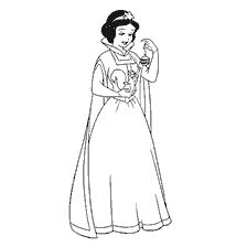 pagina da colorare: Principessa Biancaneve con il ballo di Capodanno