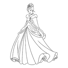 pagina da colorare: Principessa Disney in abito di anno nuovo