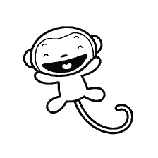 coloring page: Drawing a smiling monkey for coloring