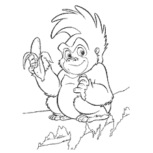 coloring page: Coloring Monkey Turk with Banana