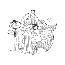 coloring page: Characters from the cartoon Monsters on vacation