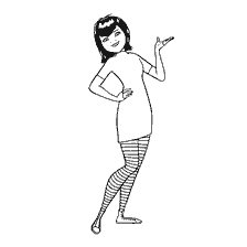 coloring page: Mavis from the cartoon Monster on vacation, ready for coloring