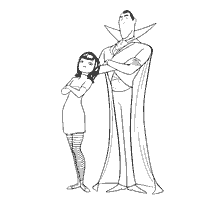 coloring page: Coloring Mavis and Dracula from the cartoon Monster on vacation