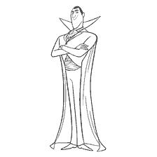 coloring page: Vampire Dracula from the movie Monsters on vacation