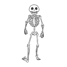 coloring page: Coloring the skeleton from the cartoon Monster on vacation
