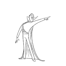 coloring page: Vampire Dracula from the cartoon Monster on vacation 2 in the coloring book