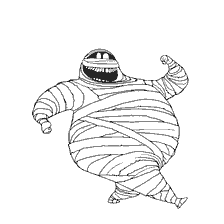 coloring page: Coloring of the Murray Mummy from Monsters on Holiday 2