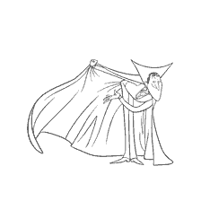 coloring page: Coloring Dracula from the movie Monsters on vacation 2