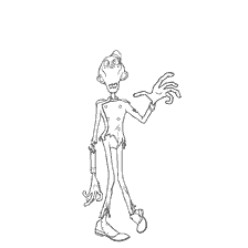 coloring page: Zombie doorman from the movie Monsters on vacation 2
