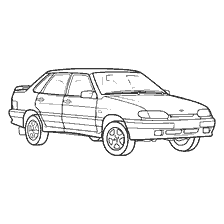 kleurplaat: Lijn van Lada auto voor kleuren