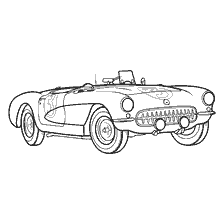 kleurplaat: Open auto voor schilderen