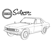 kleurplaat: Coloring Nissan Silvia CSP 311 1965 release
