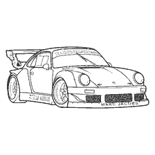 kleurplaat: Schilderen van een Porsche sportwagen