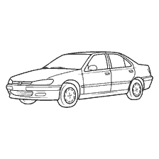 kleurplaat: Schilderen van een Peugeot auto