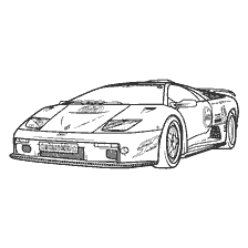 kleurplaat: Tekening van een racewagen voor het schilderen