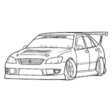 kleurplaat: Auto voor het schilderen