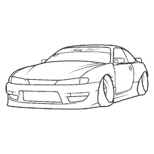 kleurplaat: Schilderen van een personenauto voor kinderen