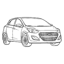 kleurplaat: Kleuring van Hyundai personenauto