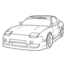 kleurplaat: Schilderen van een personenauto