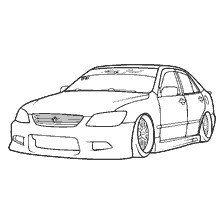 kleurplaat: Zwart-wit kleuren van een personenauto