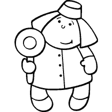 página para colorear: Dibujo de un médico del ENT con una lupa
