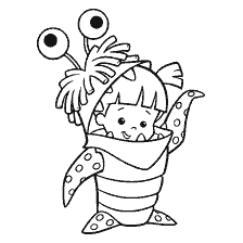 coloring page: Drawing a character in a monster costume from the Monsters Corporation