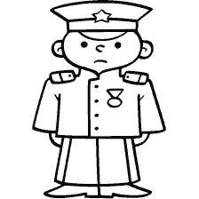 página para colorear: Colorear al oficial de la profesión
