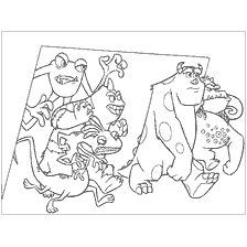 coloring page: Coloring Monsters Corporation with Characters