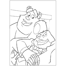 coloring page: Mike Wazowski and Sully of the Monsters Corporation