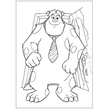 coloring page: Coloring Sally from the cartoon Monsters Corporation in a tie