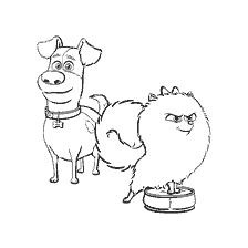 coloring page: Coloring with the characters Max and Gidget from the cartoon The Secret Life of Pets