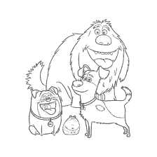 coloring page: Characters from the Secret Life of Pets in Coloring
