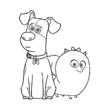 coloring page: Coloring Max and Gidget from the cartoon The Secret Life of Pets