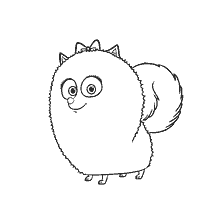 coloring page: Coloring Girl Spitz Gidget from the cartoon The Secret Life of Pets