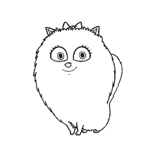 coloring page: Drawing of the character Spitz Gidget from the cartoon The Secret Life of Pets