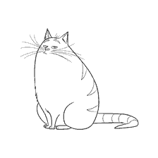 coloring page: Coloring Cat Chloe from the cartoon The Secret Life of Pets