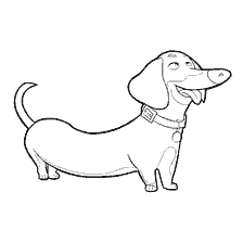 coloring page: Coloring Buddy's dachshund from the Secret Life of Pets