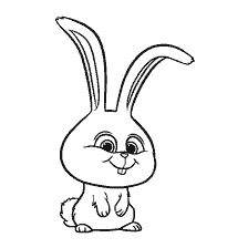 coloring page: Coloring picture Snow Rabbit from the cartoon The Secret Life of Pets