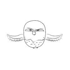 coloring page: Parrot Peas with an angry expression