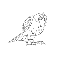 coloring page: Hawk Tiberius from the cartoon The Secret Life of Pets